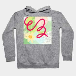 Modern Geometric Pattern Spring Floral Serene Retro Style. Hoodie